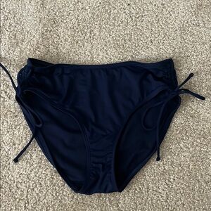 Athleta Bikini Bottom with Side Ties - navy